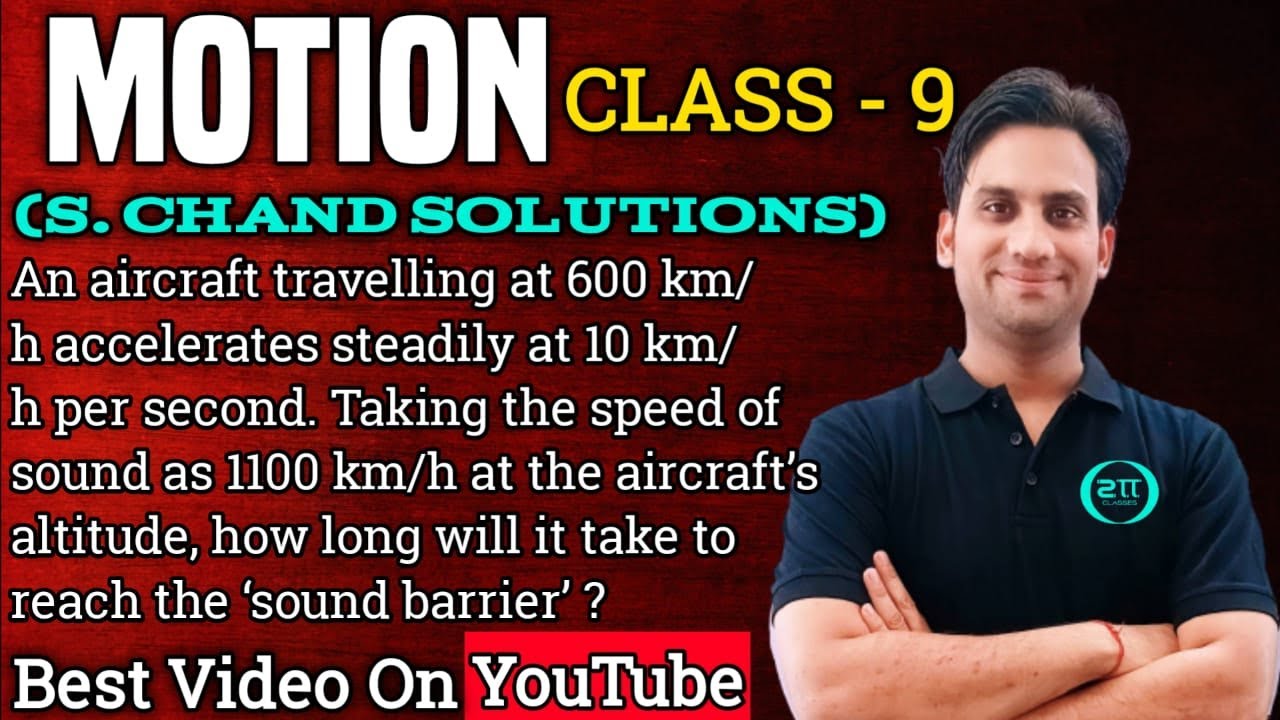 An aircraft travelling at 600 km/h accelerates steadily at 10 km/h per second. Taking the speed of