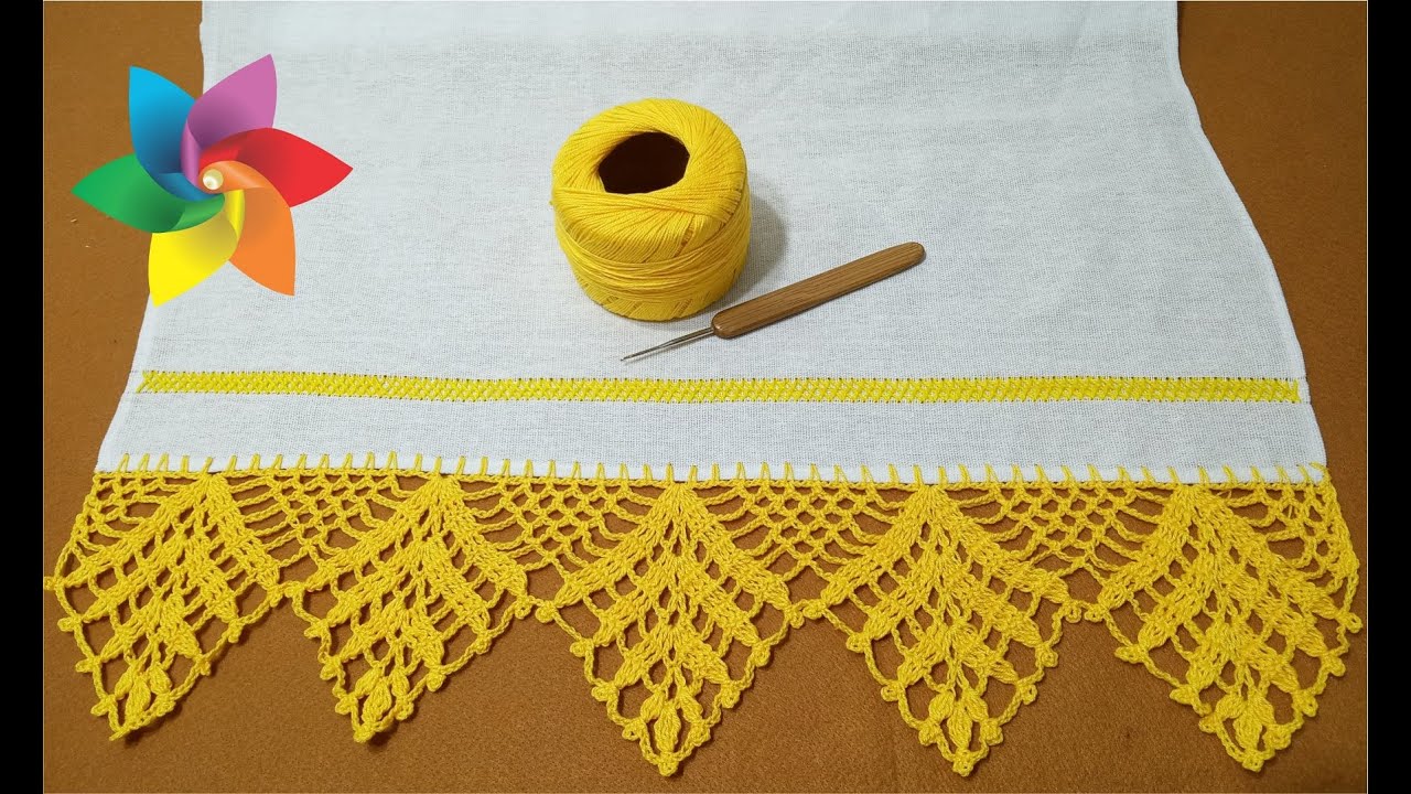 Bico de Crochê Simples para Pano de Prato -  Modelo de crochê 353