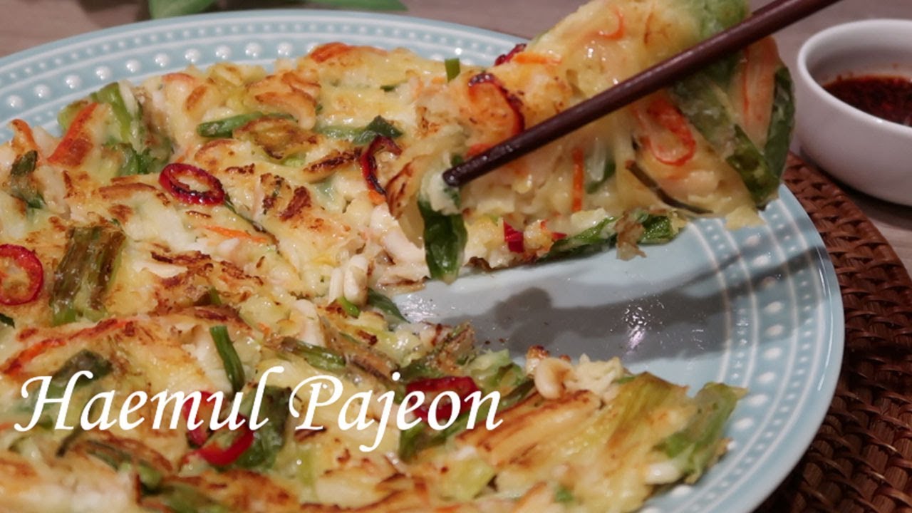 Haemul pajeon, Korean seafood and scallion pancake