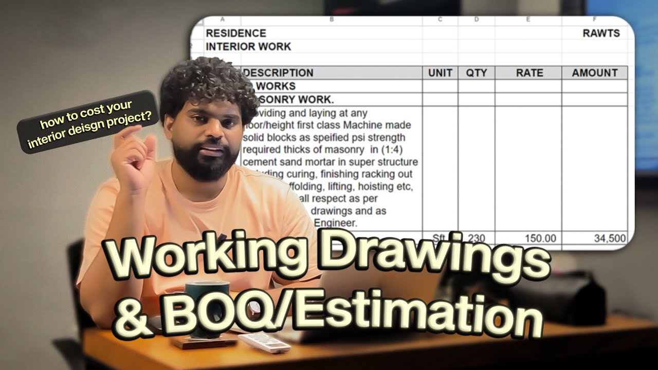 Working Drawings & BOQ/Estimation | Costing your Interior Project | Rawts | Urdu/Hindi