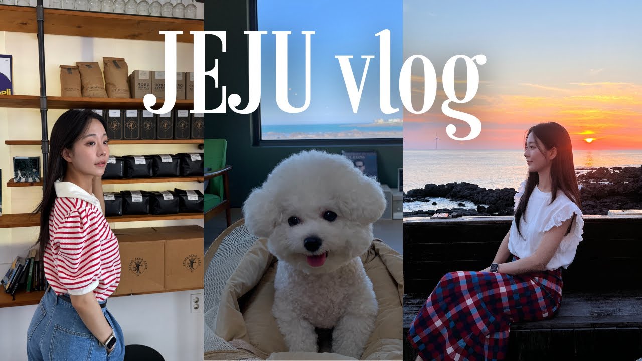 3박4일 제주도에서 먹은 8끼🩵| 여행 ootd l 해장국 맛집, 흑돼지, 최애 카페 | 🐶반려견 루아와 함께한 제주도 여행 l 너무 만족했던 에어비앤비🏠🌊