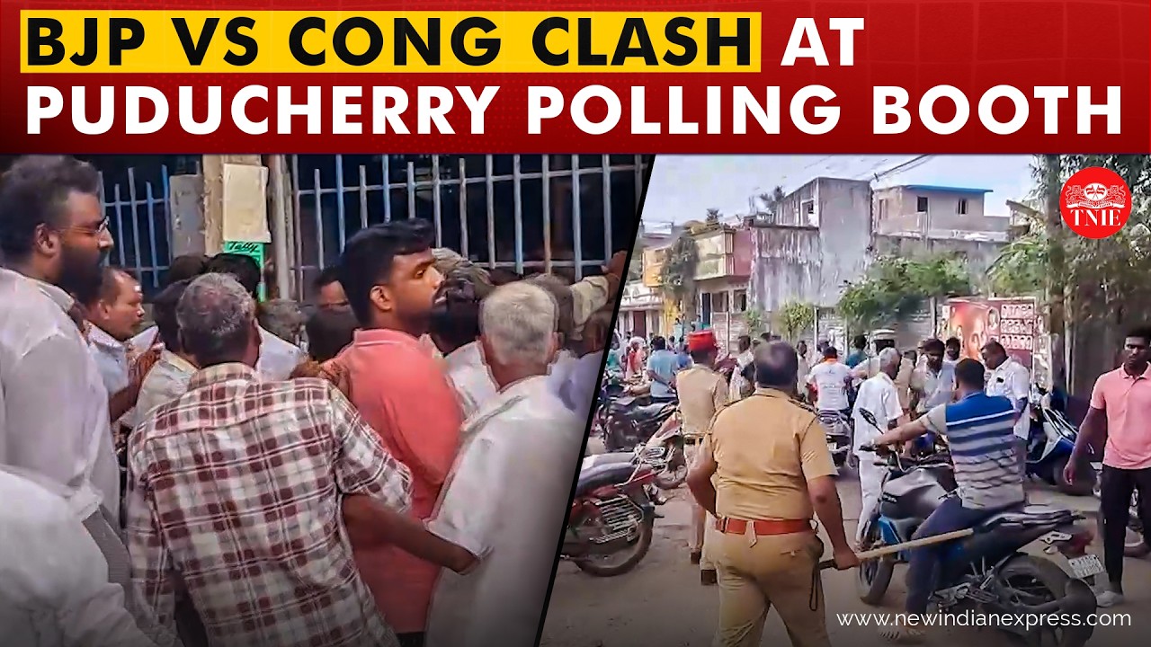Clash between BJP, Cong-DMK supporters at Puducherry polling booth; police resort to lathi-charge