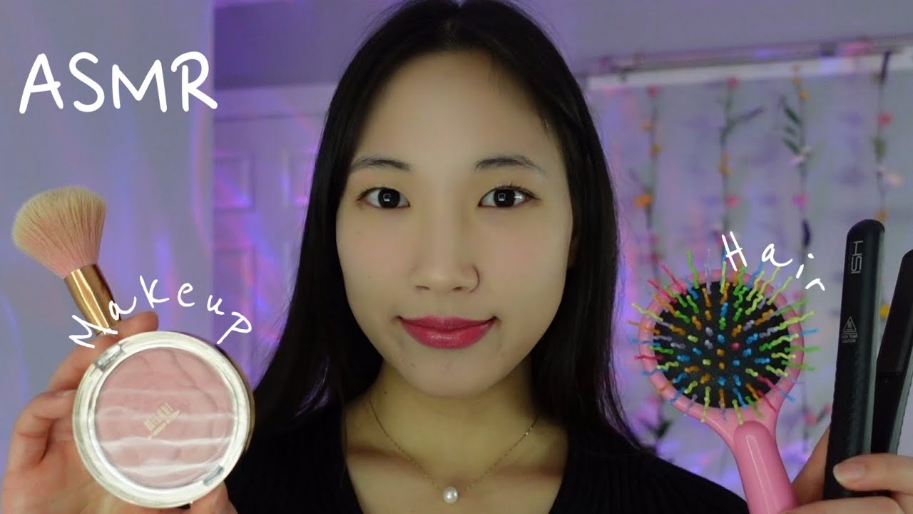 ASMR (no talking) Makeup and Hair 😴 (layered)