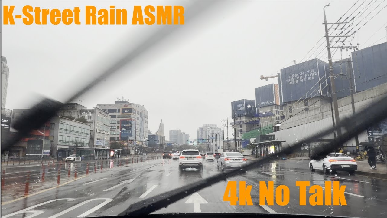 Cozy Rainy Day Drive ASMR 🌧️ Rain Sounds & Wet Road in Gimpo | K-Street POV [4K 60fps]