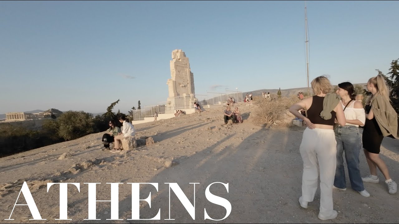 Athens Greece | Golden Hour Walk | Pnyx | Areopagus | Muses Hill | Athens Greece [4K HDR]