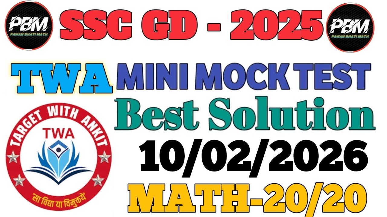 Target With Ankit || SSC GD Mini Mock Test|10-02-2026| GD Mock Test Solution