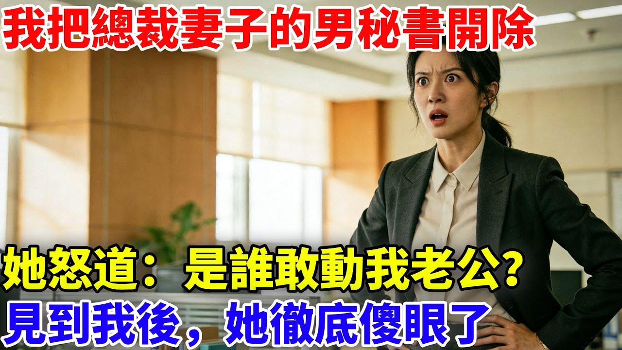 我把總裁妻子的男祕書開除。她怒道：“是誰敢動我老公？”見到我後，她徹底傻眼了。#故事頻道#故事#職場故事
