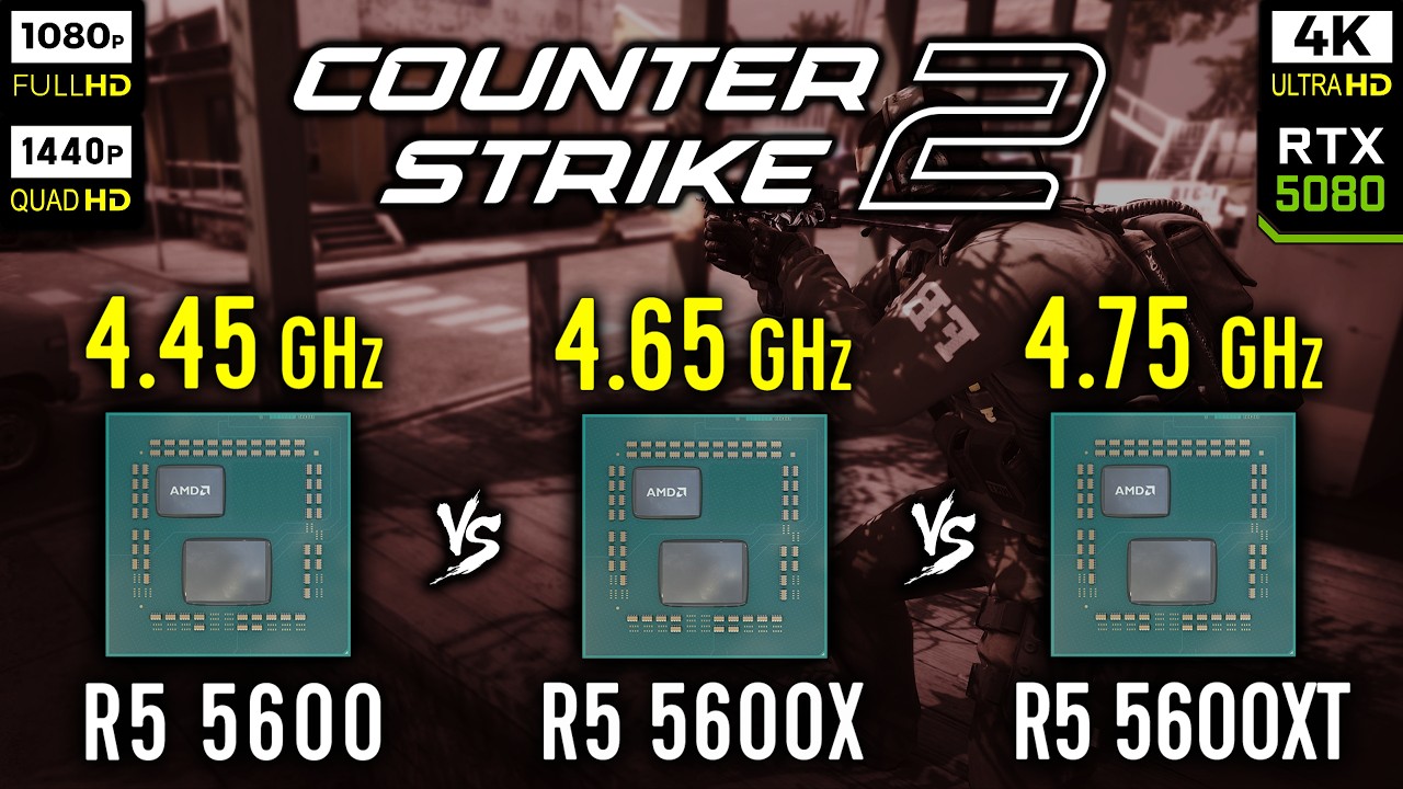 Ryzen 5 5600 vs Ryzen 5 5600X vs Ryzen 5 5600XT Counter-Strike 2 | CS2 | RTX 5080 - 1080p 1440p 4K