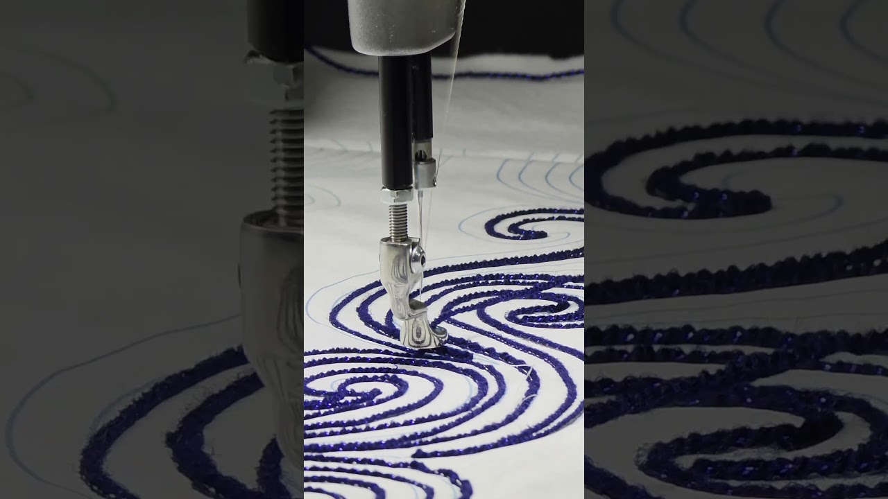 Couching foot swirl chain in action 🧶  #quiltingismytherapy