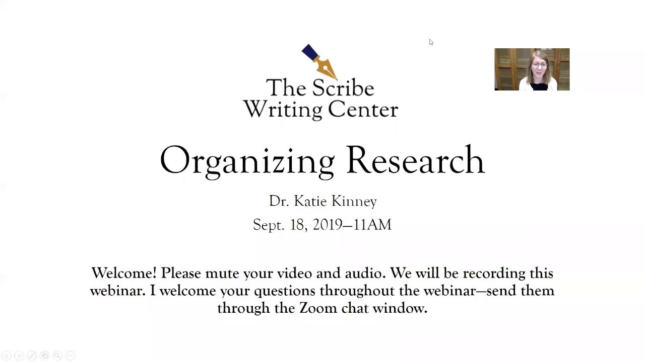 Organizing Research Notes (Fall 2019)