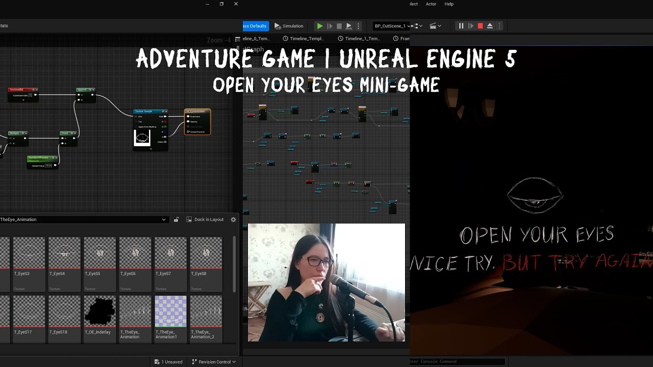 Разработка игры на Unreal Engine 5 | Около QTE-шная мини-игра 'Открой Глаза' Часть 1 [Запись Стрима]