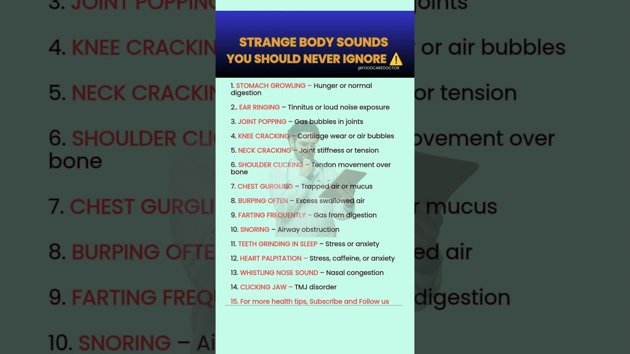Strange Body Sounds You Should Never Ignore ⚠️ Doctor Explains
