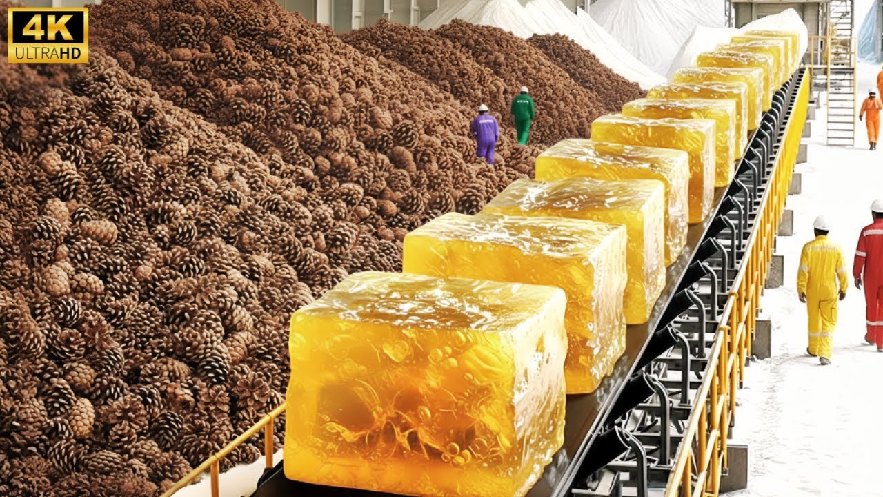 Inside a Massive Modern Pine Processing Factory | Resin, Pine Nuts & Timber (Full Process)