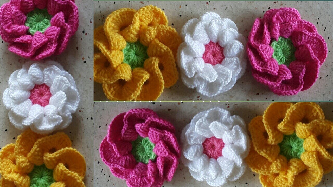 Ethiopianምረጥየአበባ ዳንቴል አሰራር crochet3Dflowerhandmade