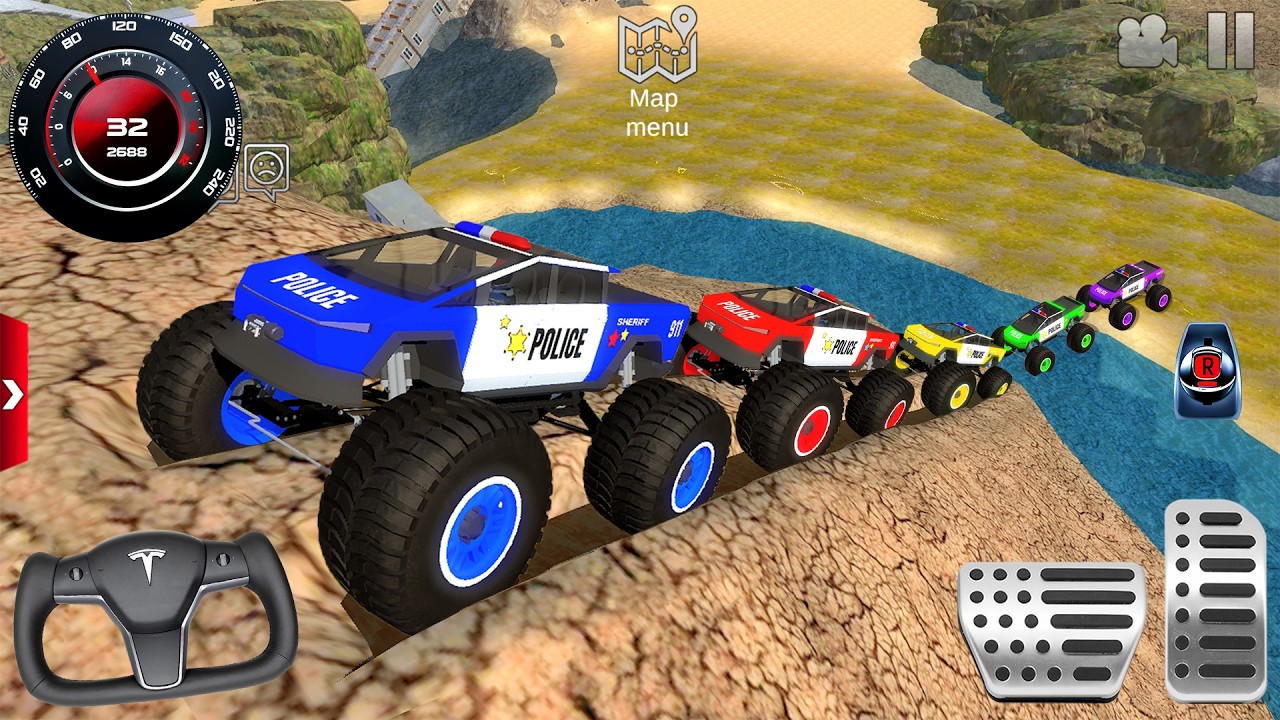 Police Monster Truck Impossible Driver #1 - US Extreme Car Stunts Racing Android Gameplay [UHD]