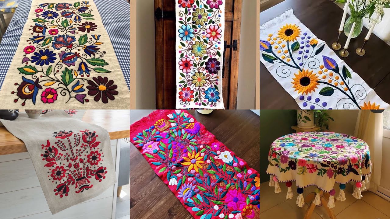 Top30 Hand Embroidered Table Runners And Table Mats Designs Patterns And Ideas