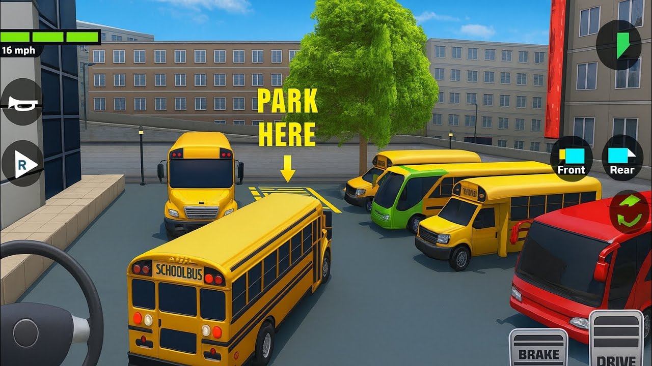 School Bus Parking Simulator 3D 🚍 | Impossible Bus Parking Challenge Gameplay
