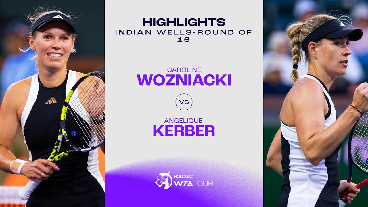 Caroline Wozniacki vs. Angelique Kerber| 2024 Indian Wells Round of 16 | WTA Match Highlights