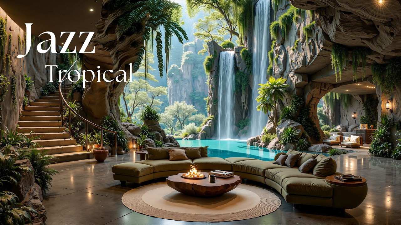 Tropical Jazz Villa Ambience | Smooth Jazz Music for Relaxing & Stress Relief
