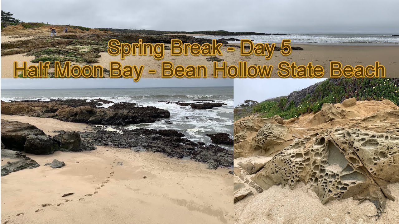 Spring break 2022 - Day 5 - Half Moon Bay - Bean Hollow state beach - Silverman family