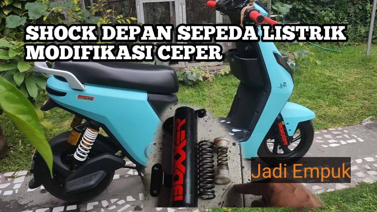 Cara modifikasi shock depan sepeda listrik ceper