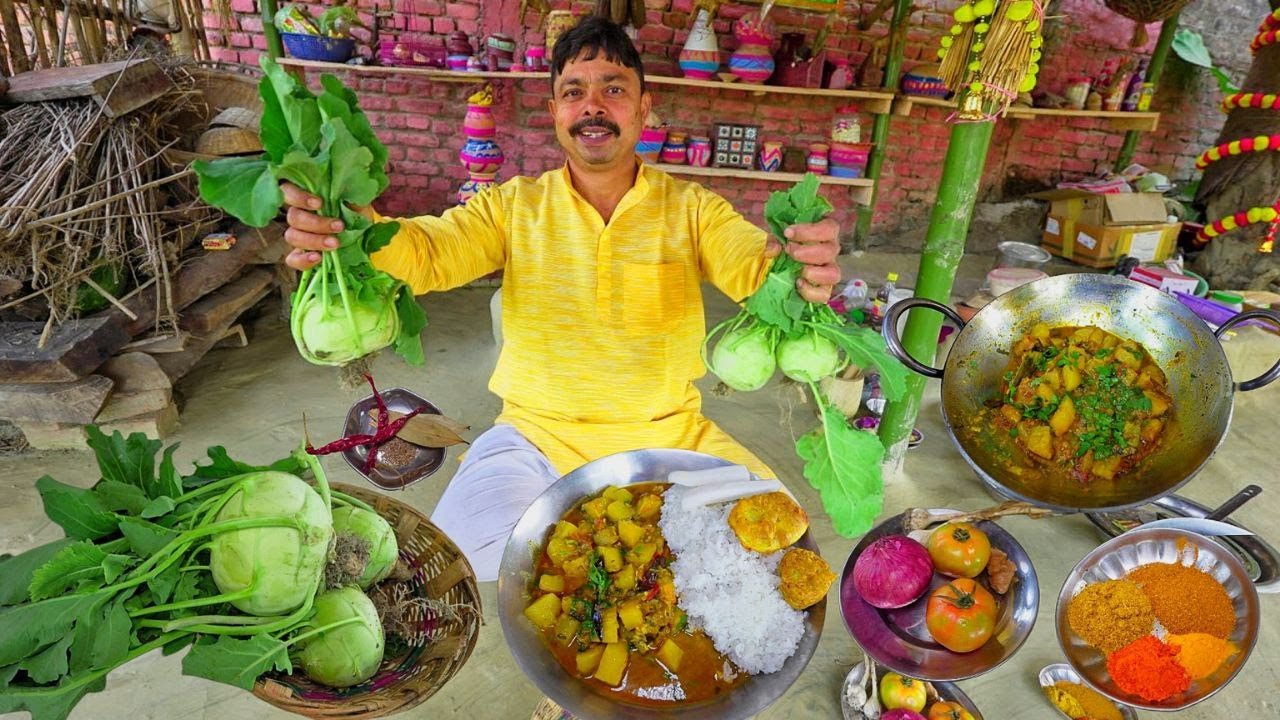 गाँठ गोभी की चटपटी मसालेदार सब्ज़ी एक बार जरुर बनाये Indian Kohlrabi Recipe Ganth Gobi Recipe