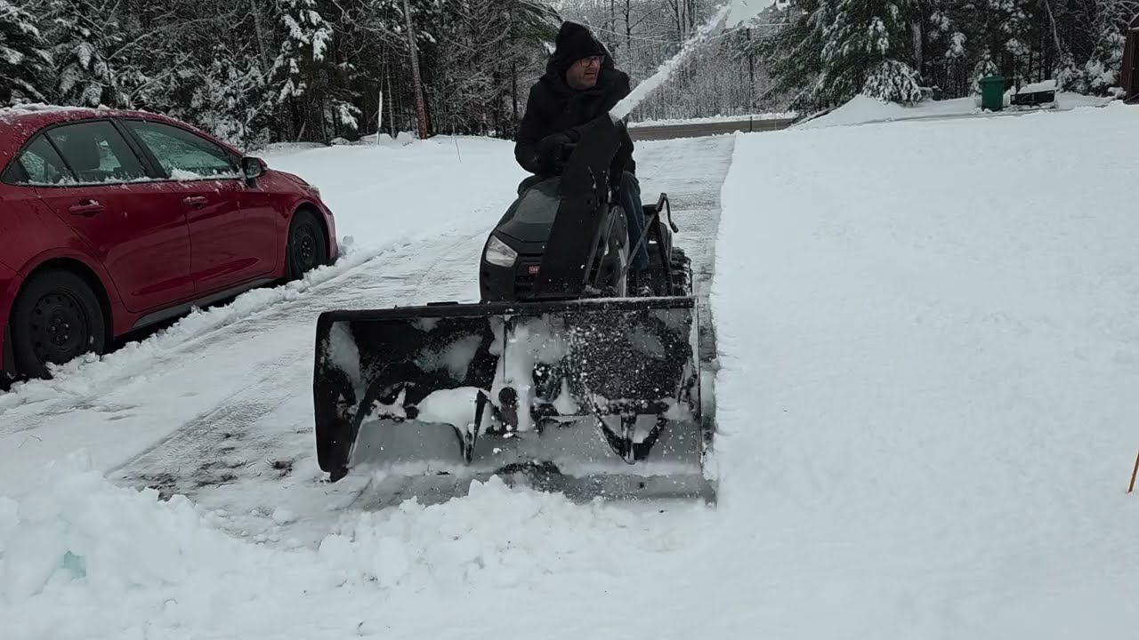 The Craftsman YT4000 with Bercomac Northeast Snowblower has arrived for some heavy and wet snow