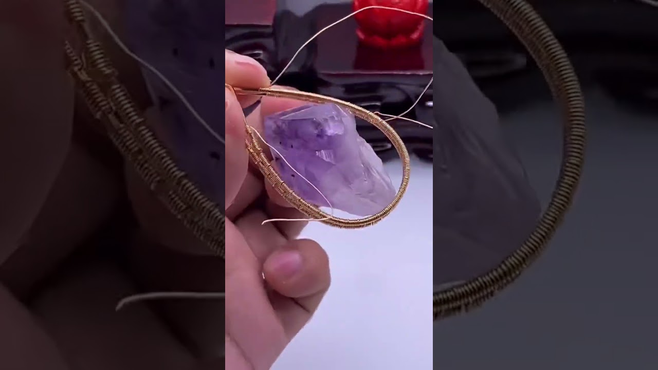 Wire Wrapped Gemstone Pendant  DIY Copper Wire Jewelry Tutorial for Beginners