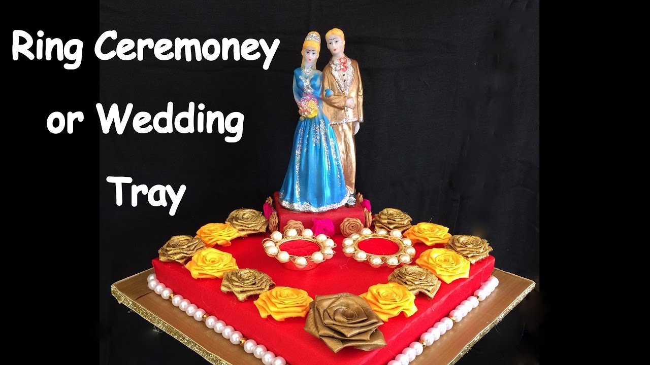 DIY - How to make decorative ring ceremoney/ wedding tray/plate? Wedding decoration ideas.