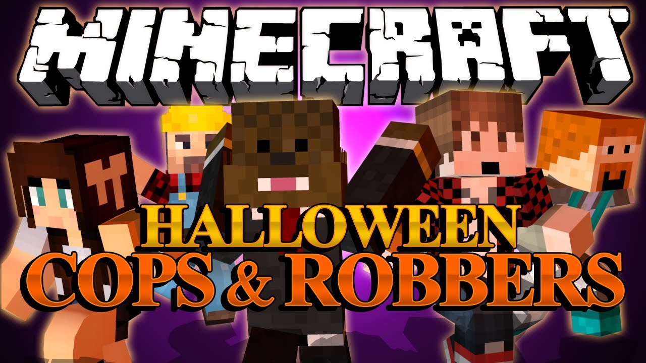 HALLOWEEN SPECIAL Minecraft Cops And Robbers w/ BajanCanadian, AshleyMariee, Dartron, and Charlie!