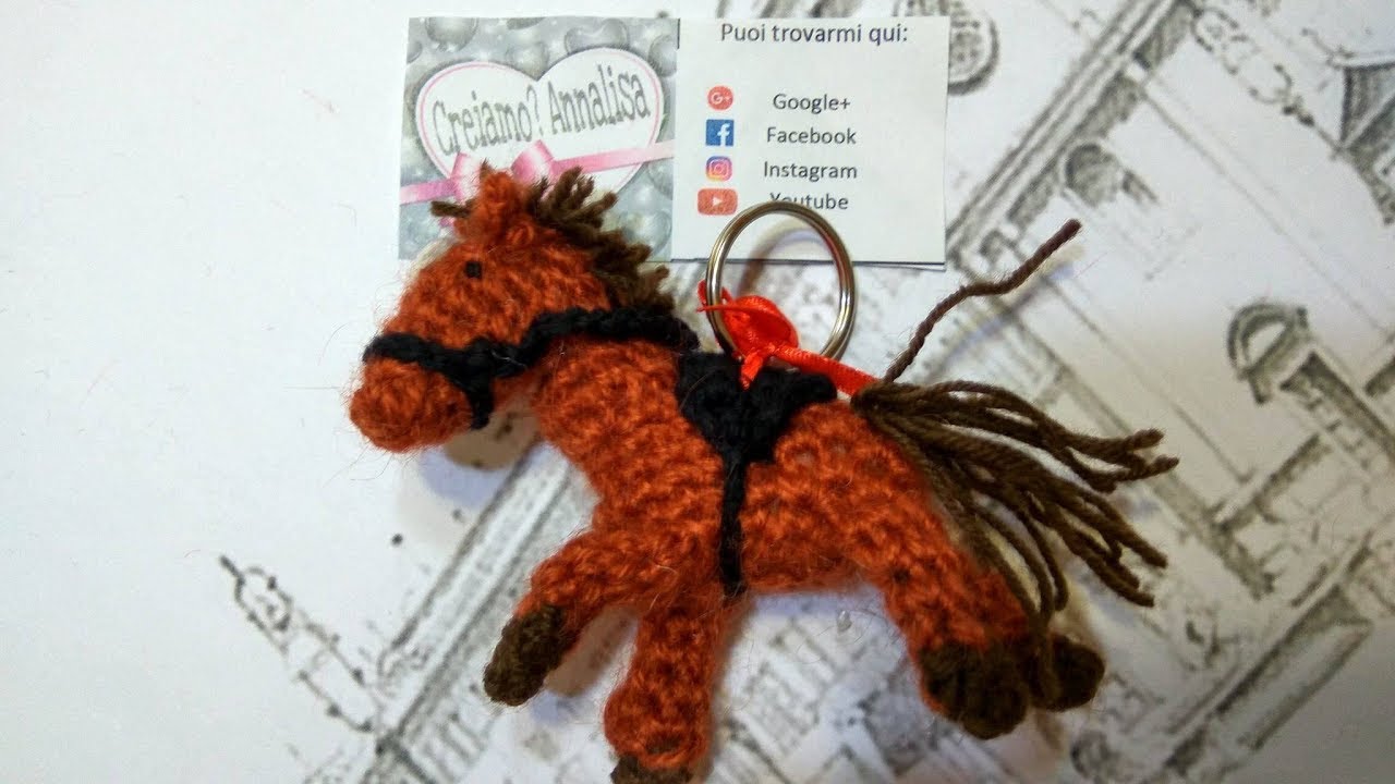 Cavallo portachiavi amigurumi keyring horse caballo