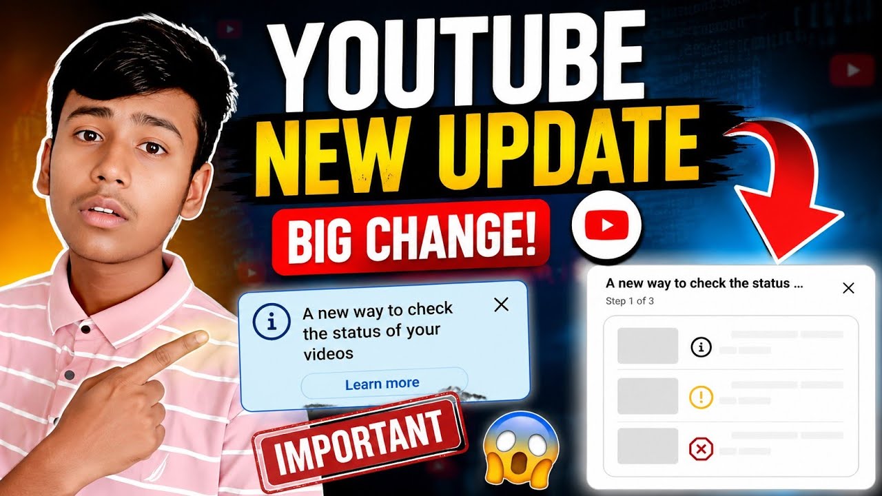  😱 YT Studio New Update | ⚠️ A new way to check the status of your videos | YouTube New Update 2026