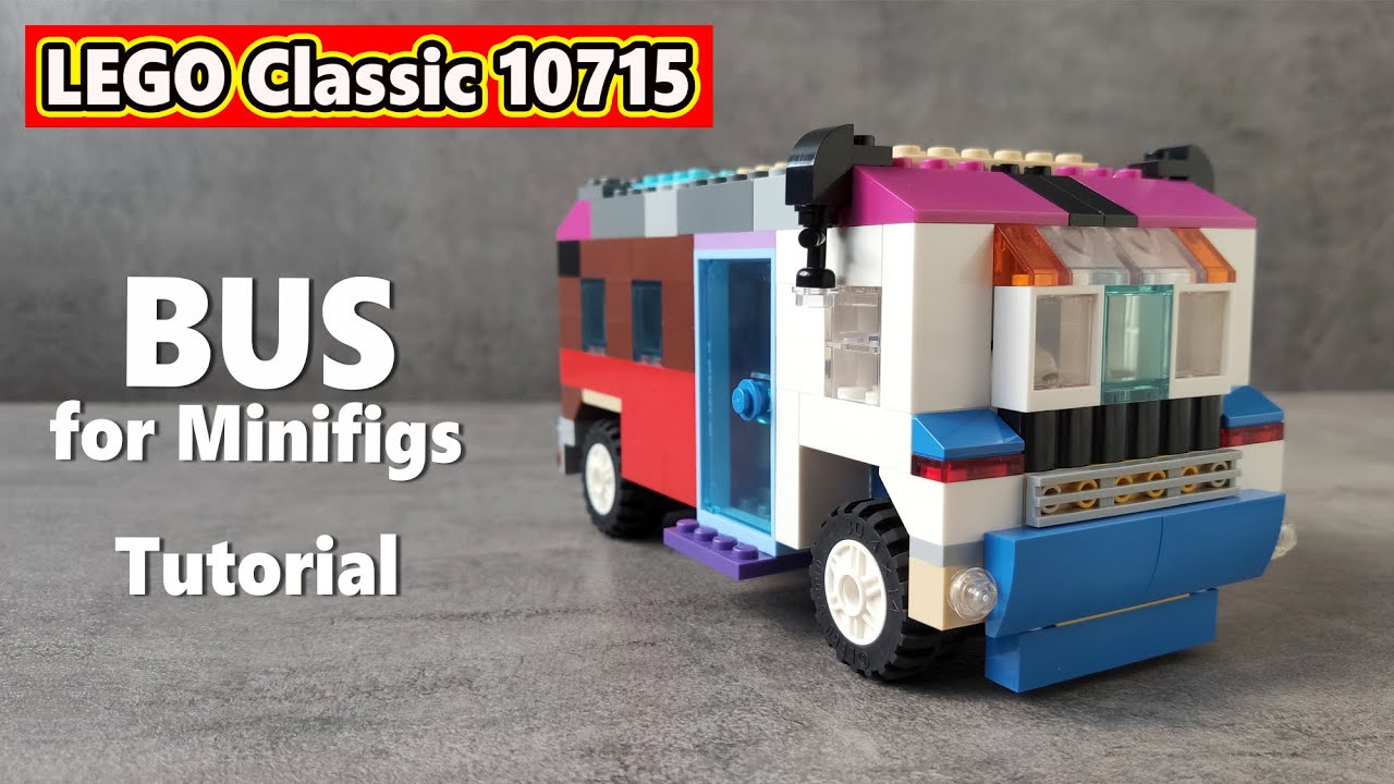 Lego Tutorial BUS for Minifigs (moc) | LEGO Classic 10715