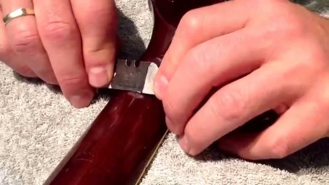 How to fix a dint in a guitar neck.