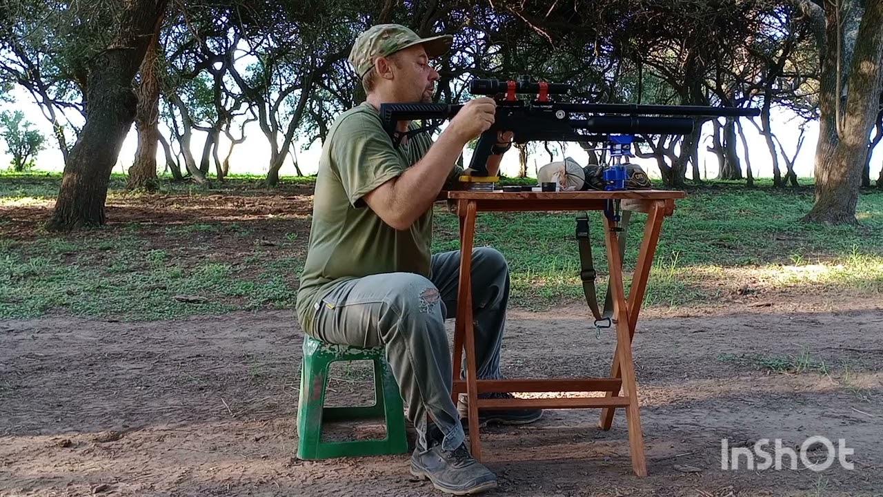 AVENGE X TACTICAL CAL 25 CON SLUG ARGUS 28.4 A 930 FPS GRUPOS A 55/95/130 MTRS