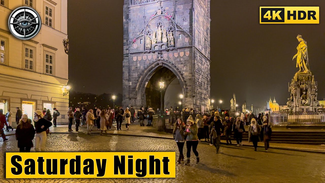 Prague Night Walk: Charles Bridge to Malá Strana | 4K HDR ASMR