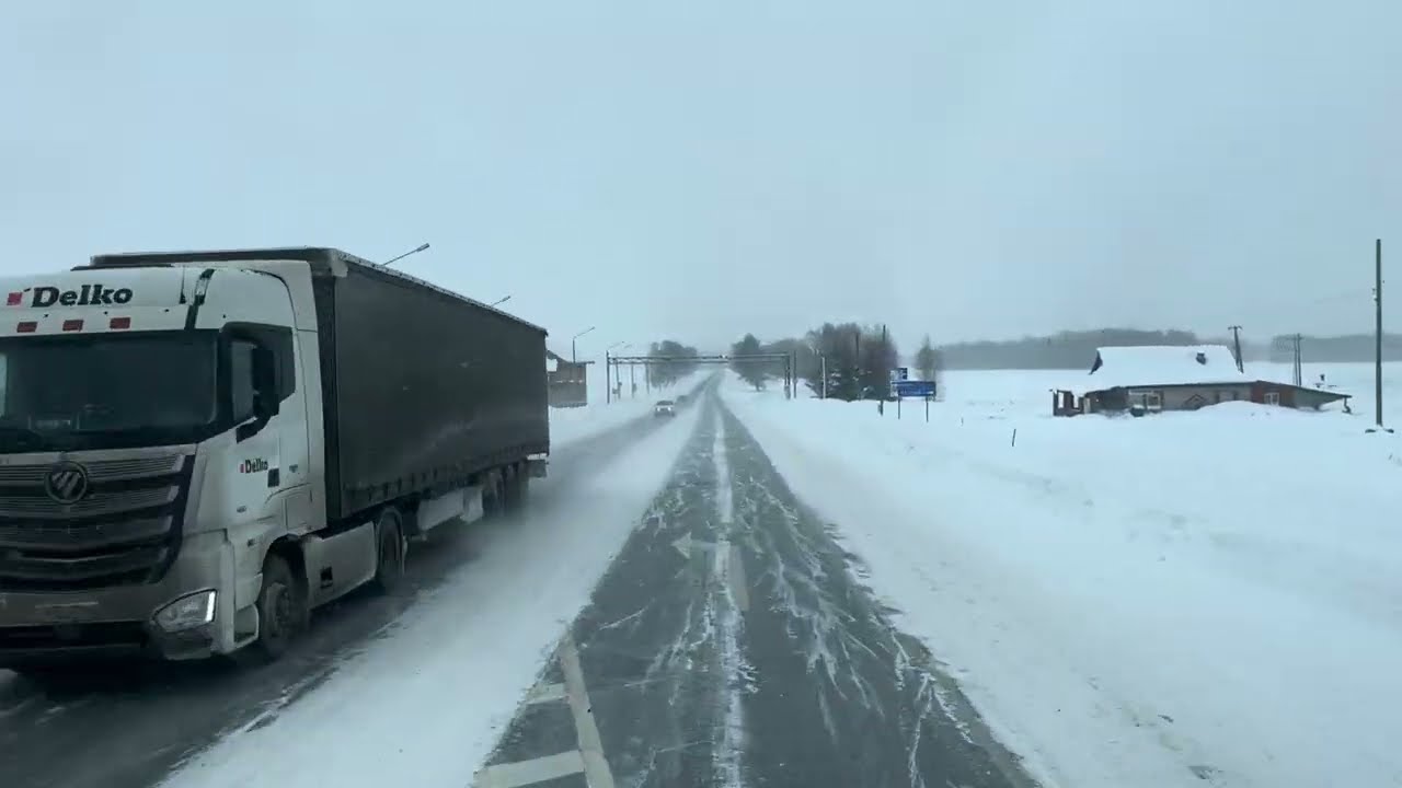Beautiful Winter Road | Relaxing Truck POV ASMR