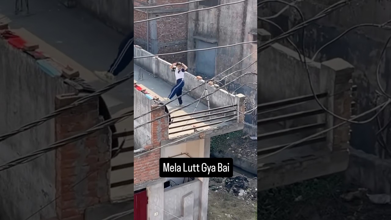 Girl dancing on roof | Girl making reel | girl dancing caught bye neighbour