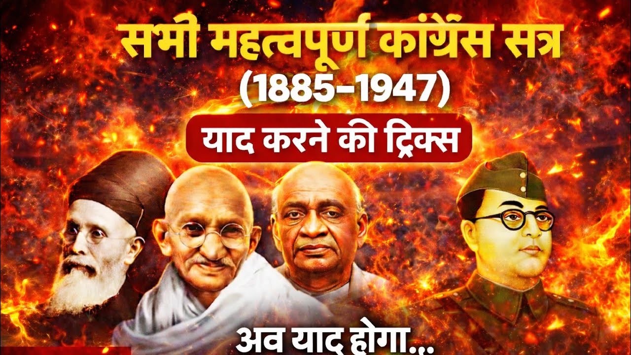 कांग्रेस अधिवेशन Revision | Location + President + Special Facts