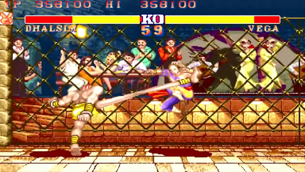 Street Fighter II (#09 DHALSIM vs. VEGA) [ARCADE] #2192 GamePlay