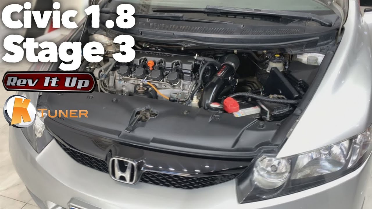 Civic 1.8 recebendo Stage 3 da Rev It Up (antes e depois)