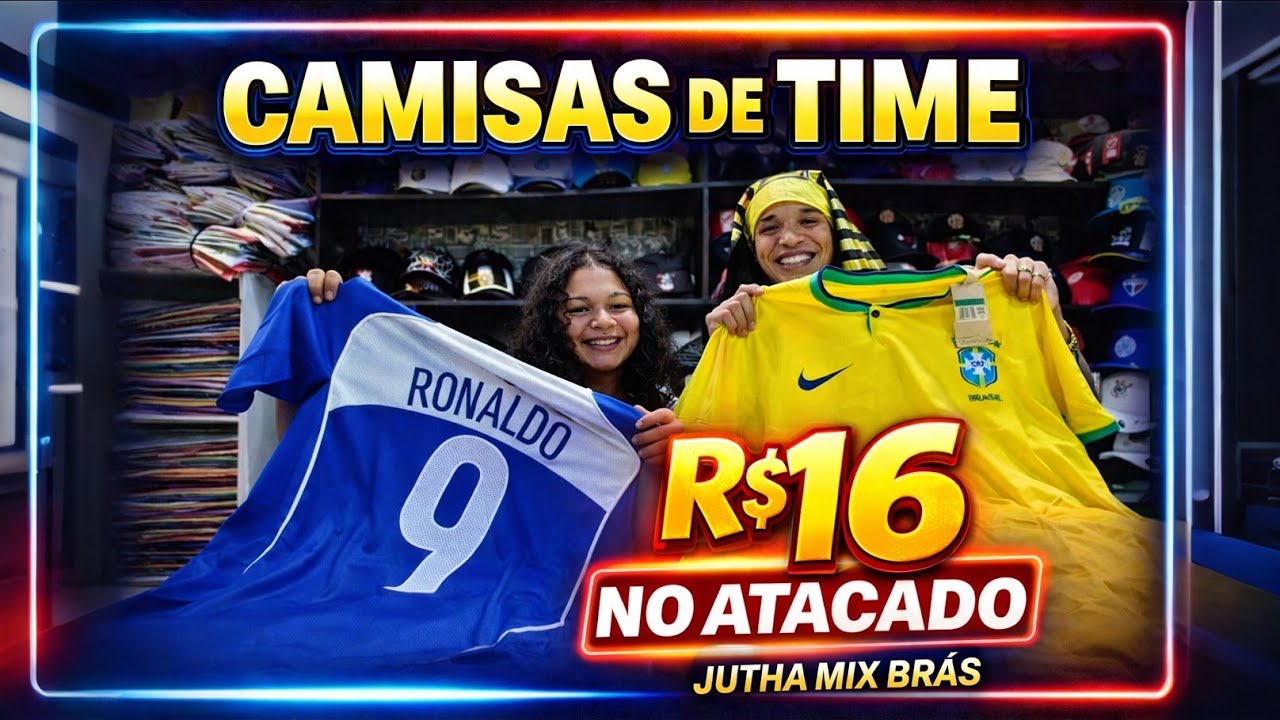 💰 ESSA FONTE DO BR&Aacute;S T&Aacute; INSANA! Camisas de Time por R$16 no Atacado | Shopping JUTHA Mi