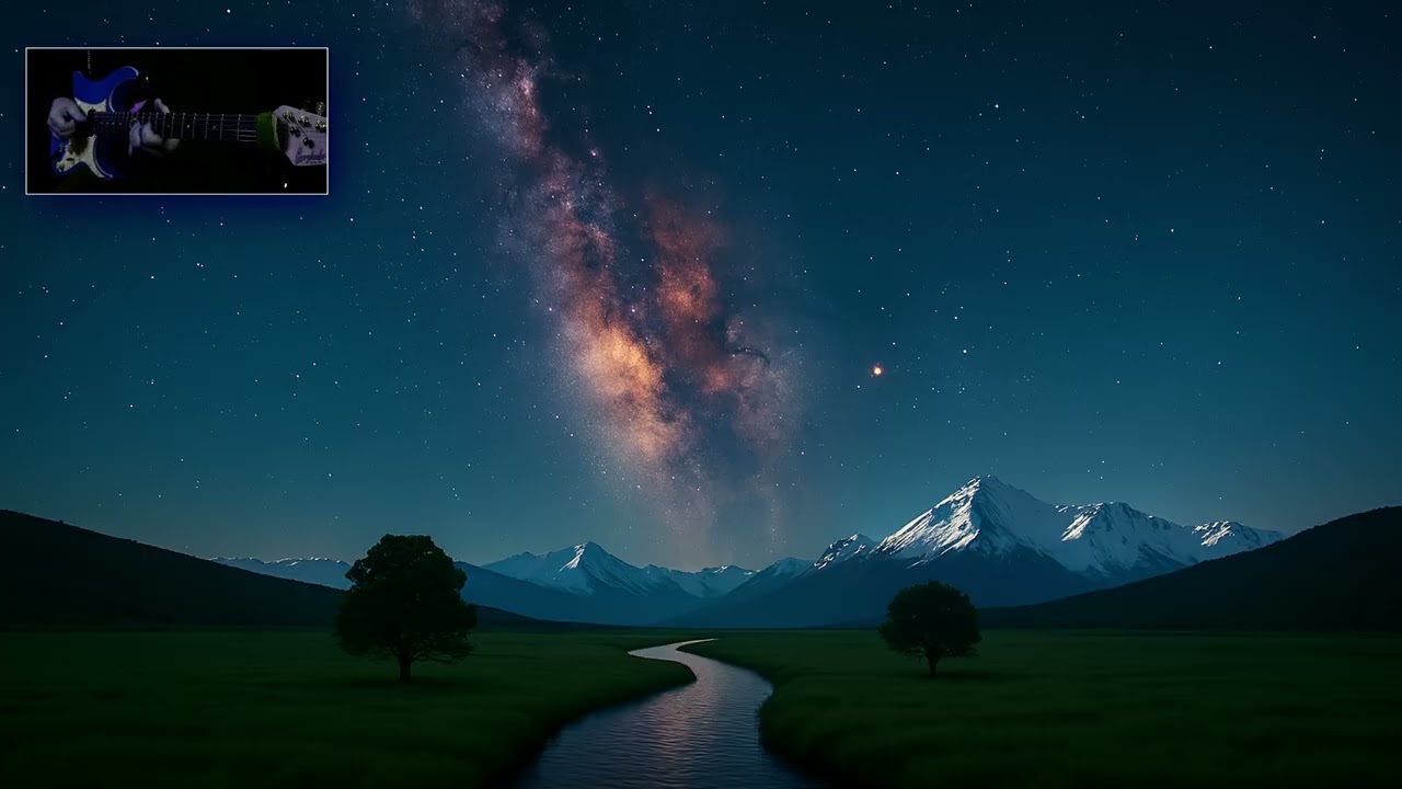 Music for meditation / relaxation, ambient space guitar sound