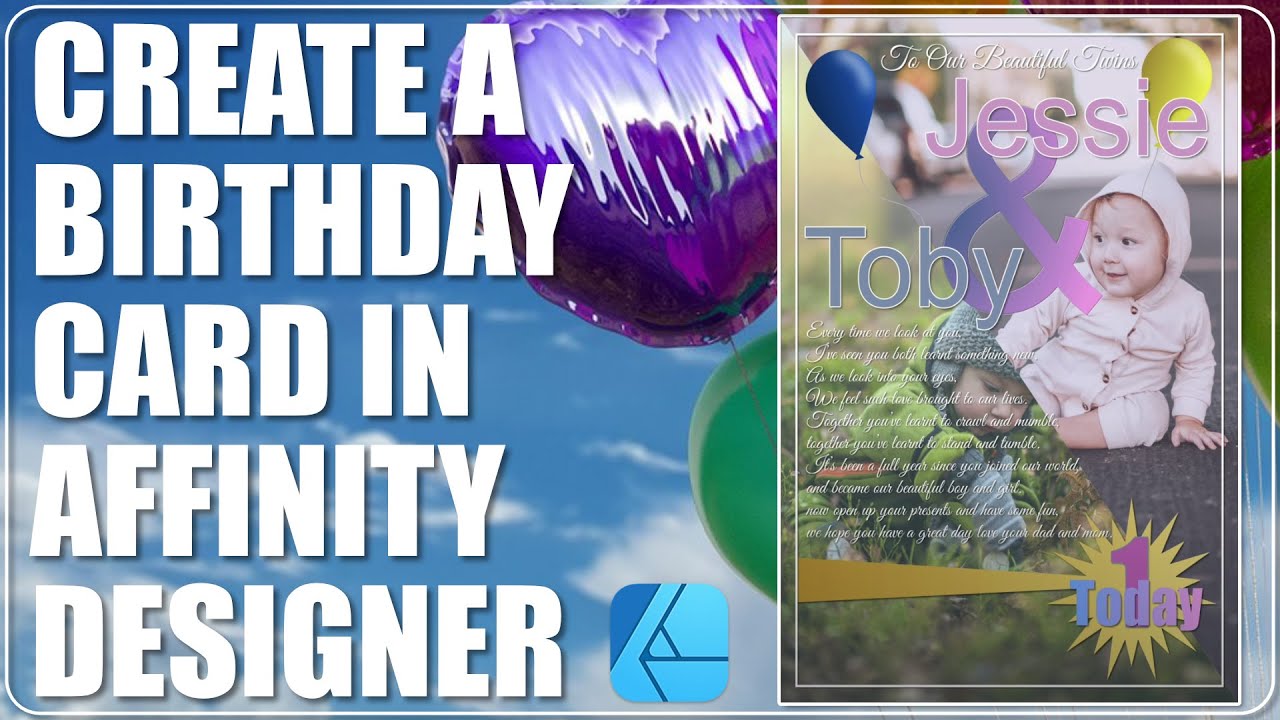 Personalised Birthday Card in Affinity Designer