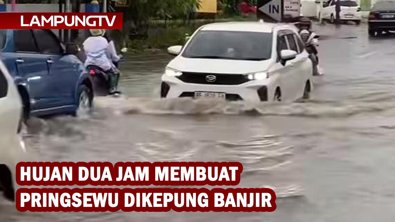 Hujan Dua Jam Membuat Pringsewu Dikepung Banjir