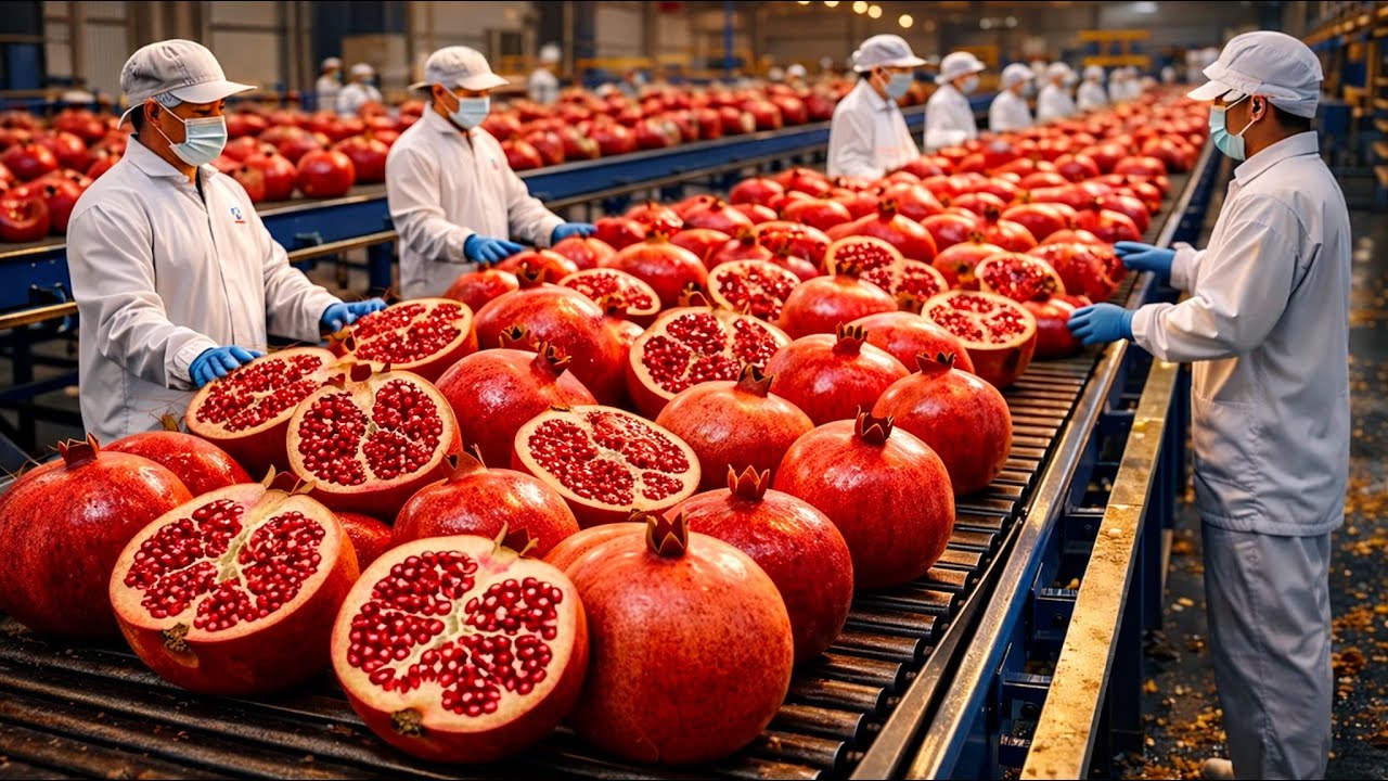 Inside 1,000 Tons of Red Pomegranates: From Orchard to Juice, Candy & Desserts 🍷