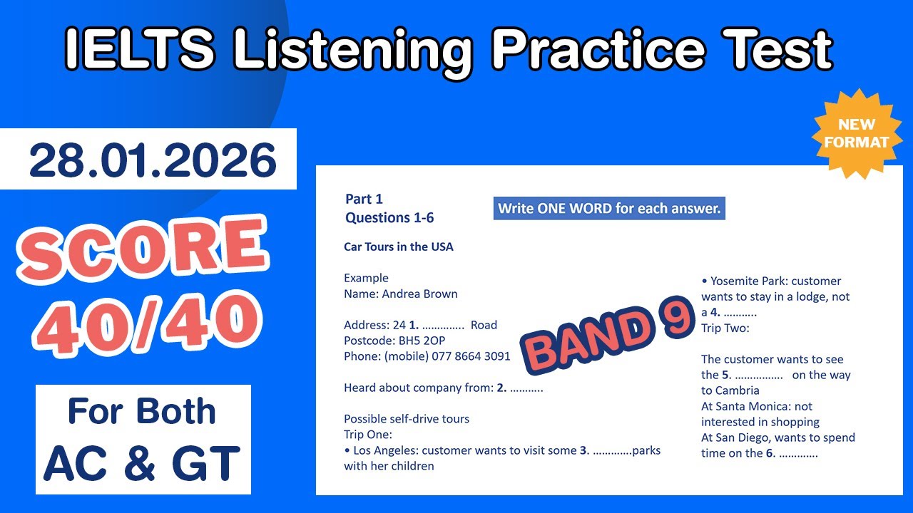 IELTS Listening Practice Test 2026 With Answers 28.01.2026 - Test 