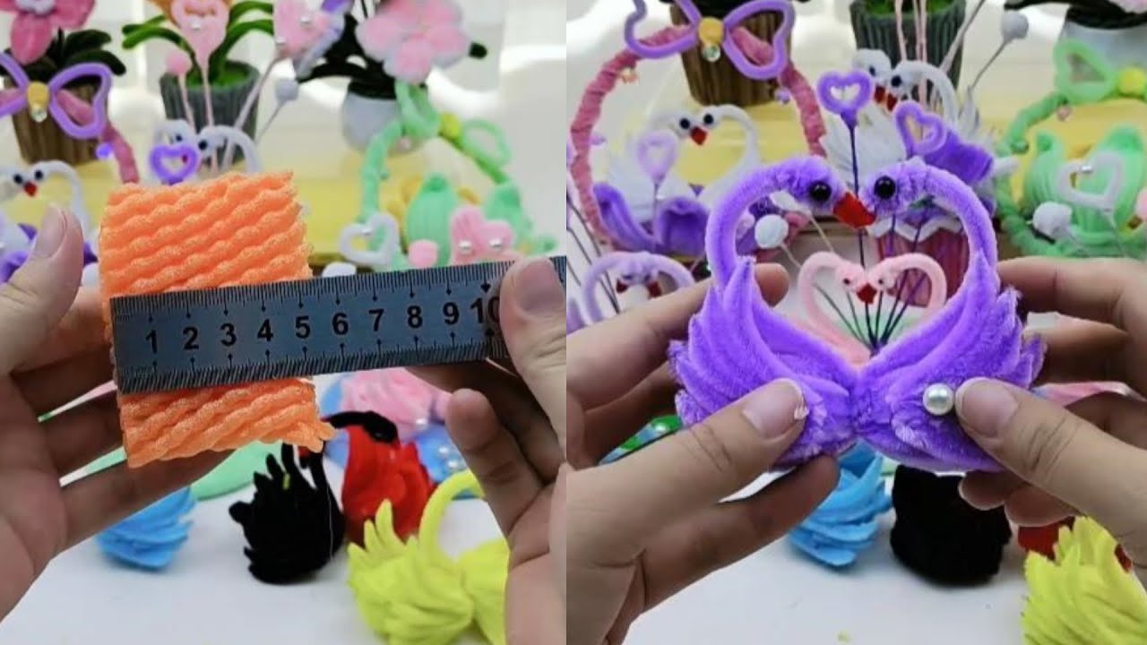 DIY Pipe Cleaner Pair of Swans | Easy DIY Gift Pair of Swans from Pipe Cleaners | DIY flowers