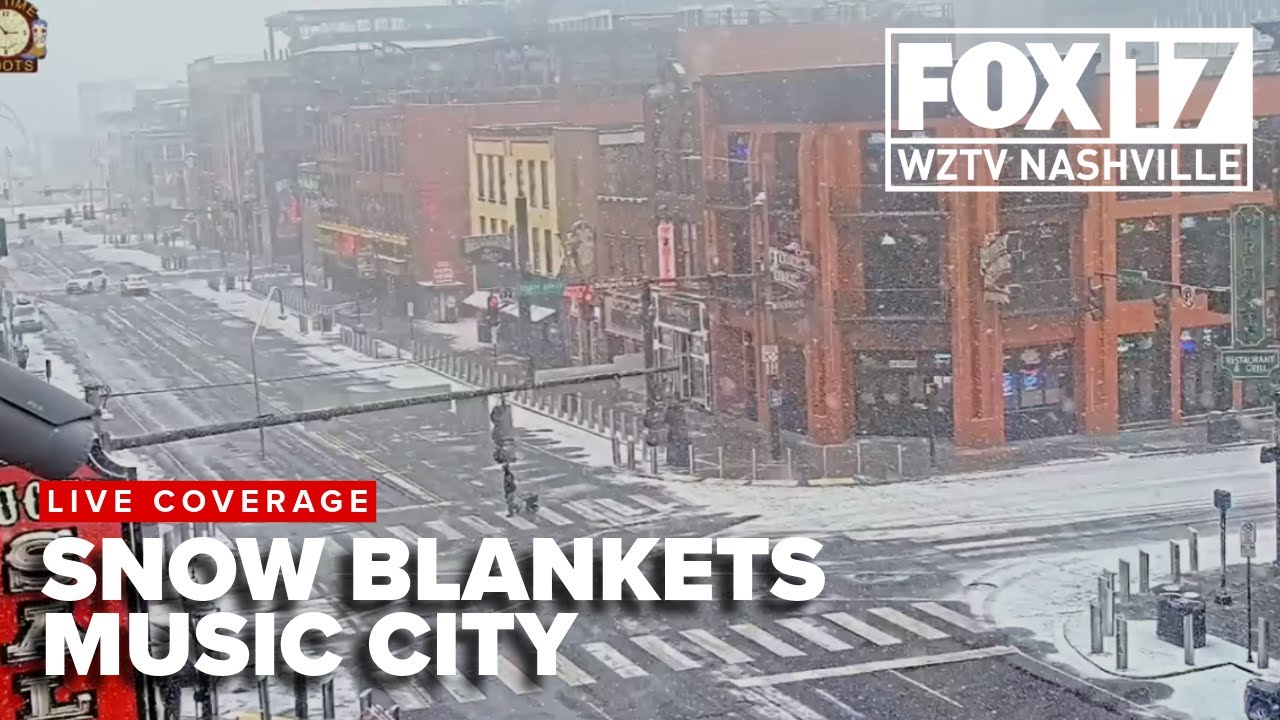 LIVE: Snow in MUSIC CITY! Watch as the winter storm arrives in Nashville, Tennessee