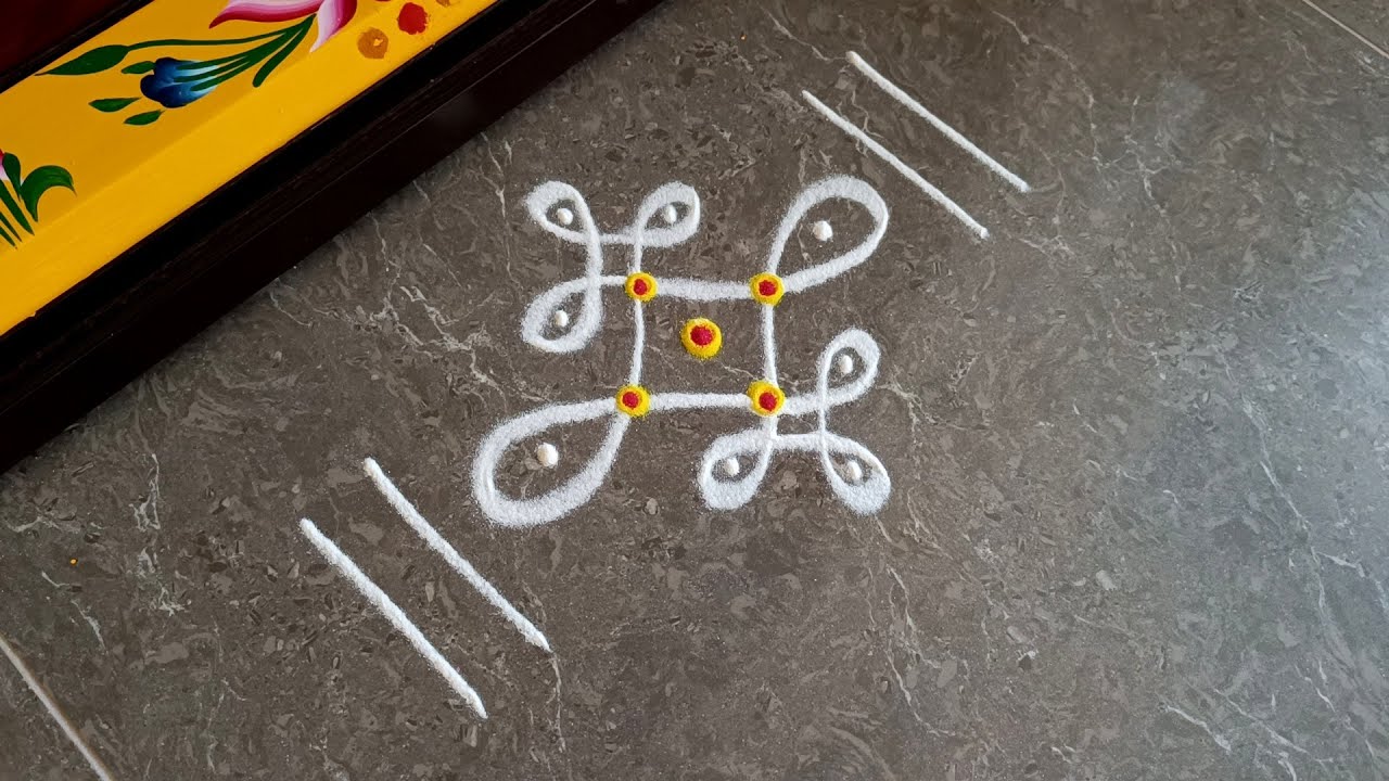 Easy border rangoli designs | Simple border muggulu | Friday rangoli | Door rangoli | Daily rangoli